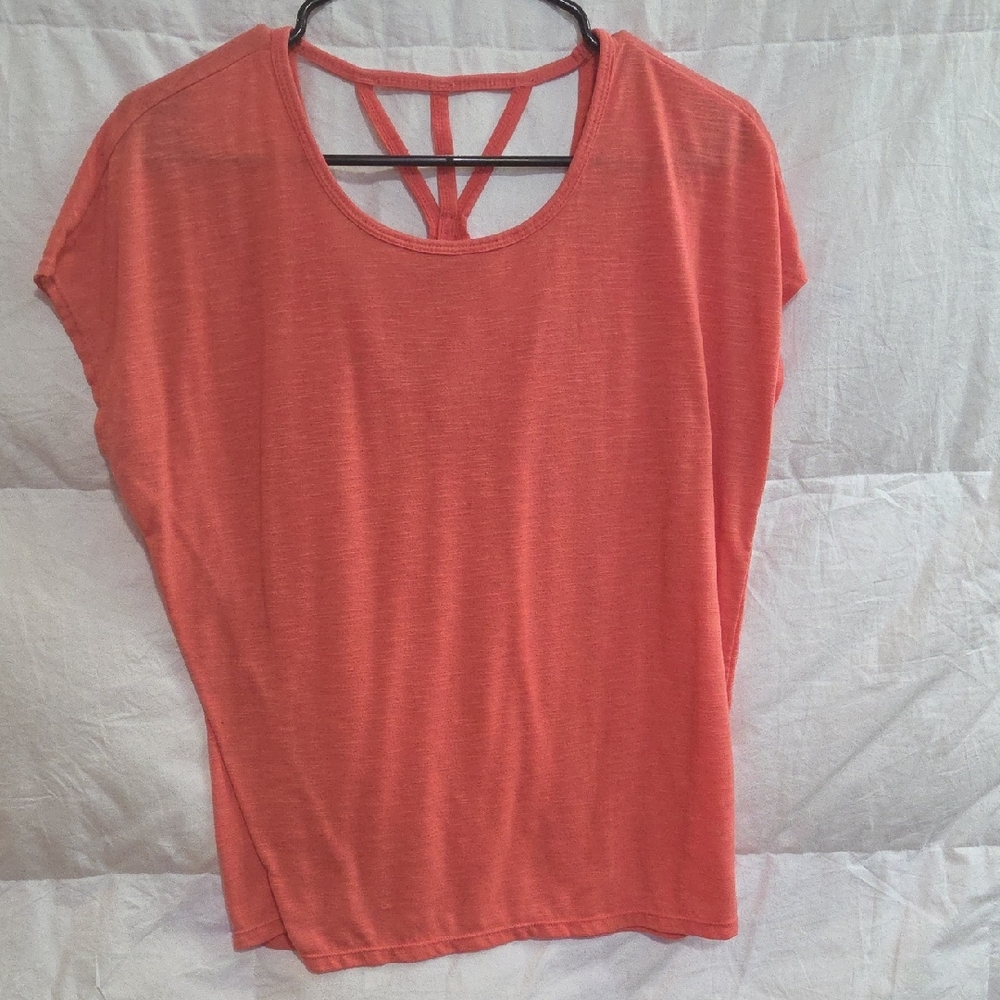 Athleta Coral Short Sleeve Top with Strappy Back